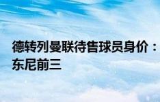 德转列曼联待售球员身价：总价2.28亿欧，小麦、桑乔、安东尼前三