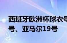 西班牙欧洲杯球衣号码：何塞卢9号、拉亚1号、亚马尔19号