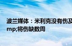 波兰媒体：米利克没有伤及韧带 而“只是”半月板损伤&将伤缺数周