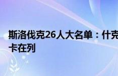 斯洛伐克26人大名单：什克里尼亚尔、杜布拉夫卡、洛博特卡在列