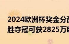 2024欧洲杯奖金分配：总奖金3.31亿欧，全胜夺冠可获2825万欧