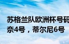 苏格兰队欧洲杯号码：罗伯逊3号，麦克托米奈4号，蒂尔尼6号