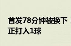 首发78分钟被换下！李刚仁全场数据：2射2正打入1球