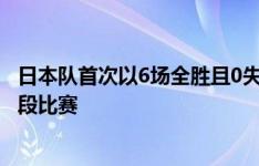 日本队首次以6场全胜且0失球的成绩，进入到世预赛最后阶段比赛