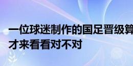 一位球迷制作的国足晋级算分图！各位数学天才来看看对不对