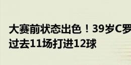 大赛前状态出色！39岁C罗代表葡萄牙国家队过去11场打进12球