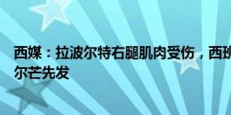 西媒：拉波尔特右腿肌肉受伤，西班牙首战纳乔将搭档勒诺尔芒先发