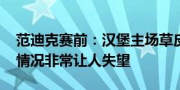 范迪克赛前：汉堡主场草皮很容易脱落 场地情况非常让人失望