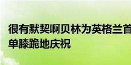 很有默契啊贝林为英格兰首开记录，与阿诺德单膝跪地庆祝