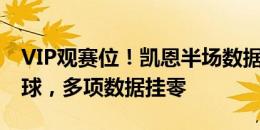 VIP观赛位！凯恩半场数据：47分钟仅2次触球，多项数据挂零