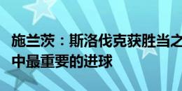 施兰茨：斯洛伐克获胜当之无愧，这是我一生中最重要的进球