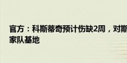 官方：科斯蒂奇预计伤缺2周，对斯洛文尼亚比赛后离开国家队基地