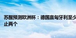 苏醒预测欧洲杯：德国赢匈牙利至少两球 瑞士苏格兰进球不止两个