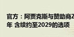 官方：阿贾克斯与赞助商Ziggo续约至2027年 含续约至2029的选项