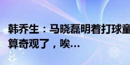 韩乔生：马晓磊明着打球童，这在国际足坛也算奇观了，唉…