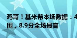 鸡哥！基米希本场数据：4关键传球+门线解围，8.9分全场最高