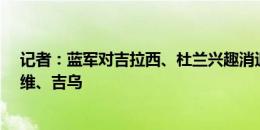 记者：蓝军对吉拉西、杜兰兴趣消退，有意引进乔纳森-戴维、吉乌