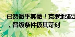 已然微乎其微！克罗地亚出线概率低至4.5%，晋级条件极其苛刻