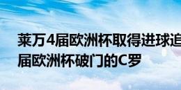 莱万4届欧洲杯取得进球追平魔笛，仅次于5届欧洲杯破门的C罗