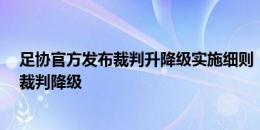 足协官方发布裁判升降级实施细则，每赛季中超都会有2名裁判降级