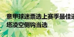 意甲球迷票选上赛季最佳进球公布：丹尼-莫塔凌空侧钩当选