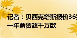 记者：贝西克塔斯报价36岁迪马利亚，合同一年薪资超千万欧