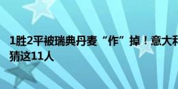 1胜2平被瑞典丹麦“作”掉！意大利上次无缘8强是04年 猜猜这11人