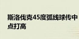 斯洛伐克45度弧线球传中，佩卡里克门前抢点打高