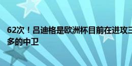 62次！吕迪格是欧洲杯目前在进攻三区成功完成传球次数最多的中卫