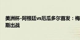 美洲杯-阿根廷vs厄瓜多尔首发：梅西领衔 劳塔罗、冈萨雷斯出战