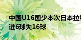 中国U16国少本次日本拉练赛果：1胜3负，进6球失16球