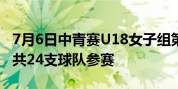 7月6日中青赛U18女子组第二阶段即将开赛，共24支球队参赛