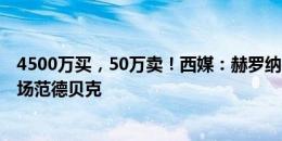 4500万买，50万卖！西媒：赫罗纳50万欧敲定27岁曼联中场范德贝克