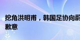 挖角洪明甫，韩国足协向蔚山现代俱乐部表示歉意