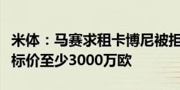 米体：马赛求租卡博尼被拒，国米倾向出售并标价至少3000万欧