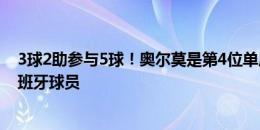 3球2助参与5球！奥尔莫是第4位单届欧洲杯打进3+球的西班牙球员