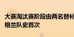 大赛淘汰赛阶段由两名替补球员连线破门，英格兰队史首次