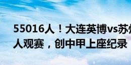 55016人！大连英博vs苏州东吴现场55016人观赛，创中甲上座纪录