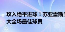 攻入绝平进球！苏亚雷斯当选乌拉圭vs加拿大全场最佳球员