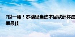 ?世一腰！罗德里当选本届欧洲杯最佳球员，去年获欧冠赛季最佳