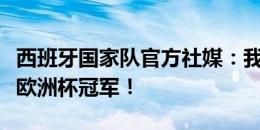 西班牙国家队官方社媒：我们做到了，我们是欧洲杯冠军！