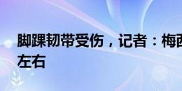 脚踝韧带受伤，记者：梅西将因伤缺席40天左右