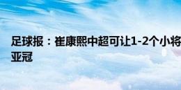 足球报：崔康熙中超可让1-2个小将首发，老将留力足协杯、亚冠