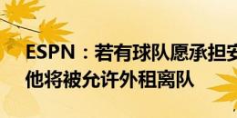 ESPN：若有球队愿承担安东尼7万镑周薪，他将被允许外租离队