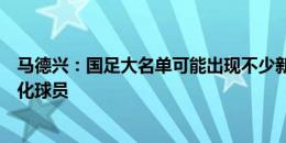 马德兴：国足大名单可能出现不少新面孔，但恐怕没有新归化球员