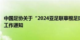 中国足协关于“2024亚足联草根足球特殊贡献奖”有关申报工作通知