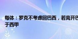 每体：罗克不考虑回巴西，若离开巴萨他将留在欧洲且倾向于西甲