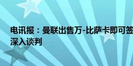 电讯报：曼联出售万-比萨卡即可签马兹拉维，他们正就此深入谈判