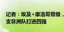 记者：埃及+摩洛哥晋级，奥运历史首次有2支非洲队打进四强