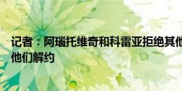 记者：阿瑙托维奇和科雷亚拒绝其他队的报价，国米可能与他们解约